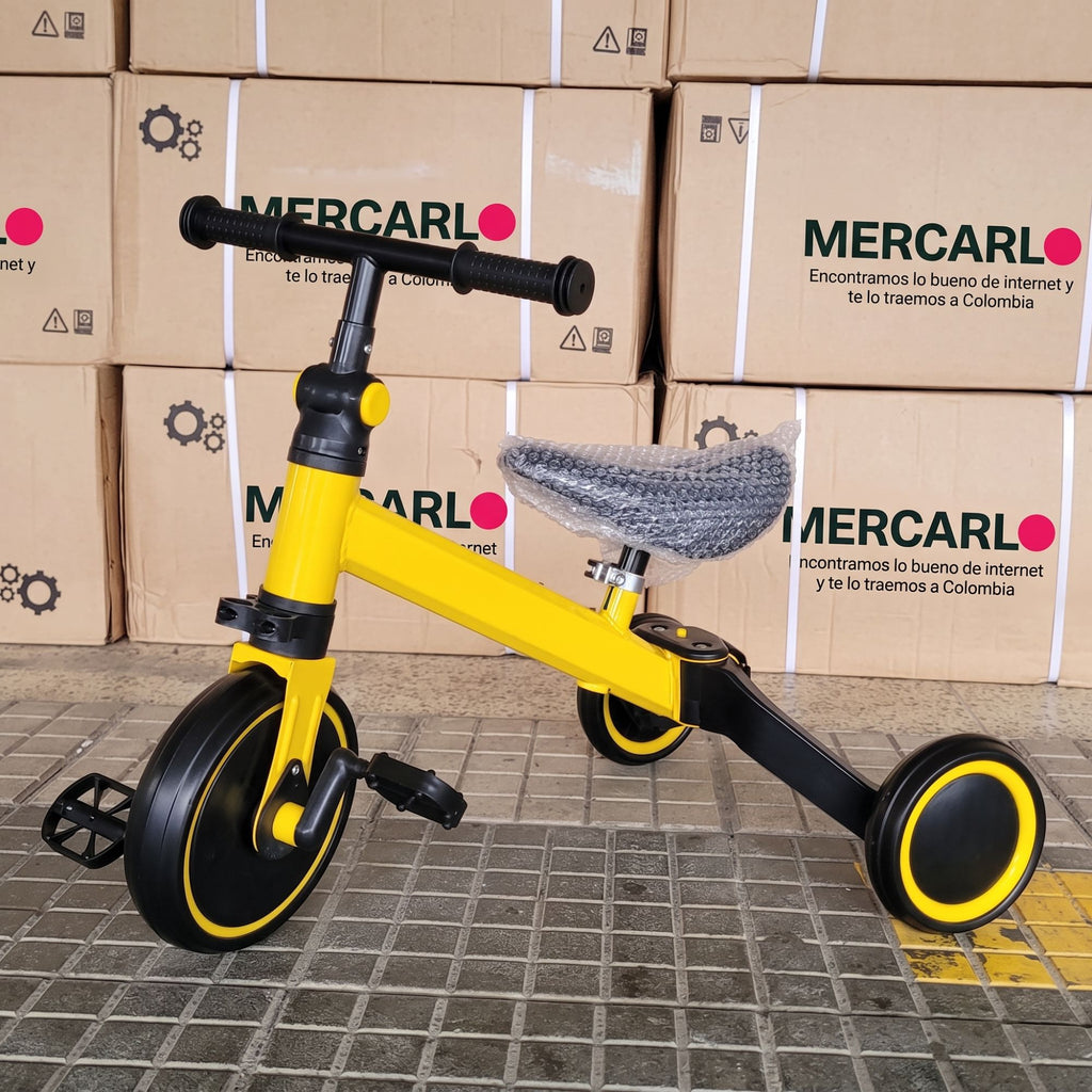Bicicleta Triciclo 3 en 1 amarilla
